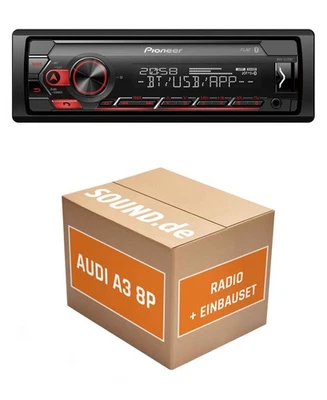Autoradio Pioneer MVH-S320BT für Audi A3 8P Concert 1DIN Bluetooth USB - Bild 1 von 3