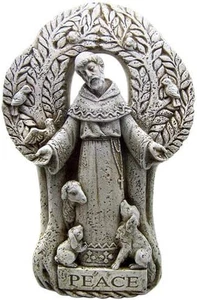 Heiliger Franziskus Schutzpatron der Tiere Frieden Baum Figur Terrasse Garten Haus Statue - Bild 1 von 1
