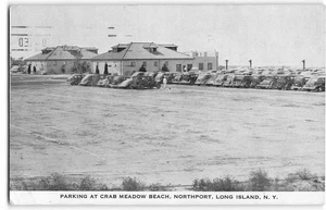 Parkplatz CRAB MEADOW BEACH Northport, Long Island, NY 1948 Vintage Postkarte - Bild 1 von 2