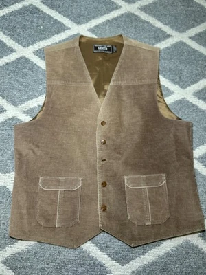 Vintage 70s 80s LEVI'S - Tan Brushed Corduroy Medium M Lined Vest - Image 1 of 3