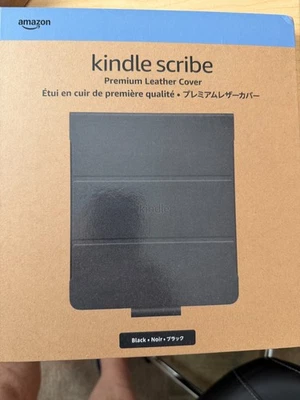Amazon Premium Leather Cover for Kindle Scribe Black 2024 2022 Genuine - Image 1 of 2