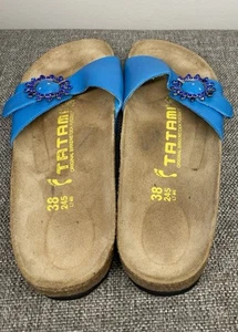 Birkenstock Womens Tatami Blue Slip On Strap Adjustable Buckle Size 38 US 7 - Picture 1 of 4