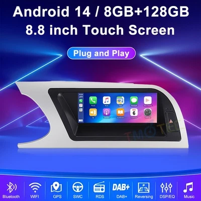Für Audi A4/B8/S4/S5 2009-2012 8.8" Autoradio CarPlay Android 14 SWC Wifi GPS BT - Bild 1 von 4