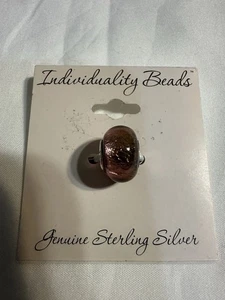 Individualität Bead Sterling Silber Braun Glas Charm Bead - Bild 1 von 2