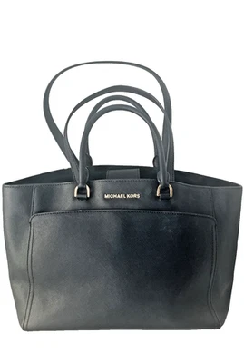 Michael Kors Emmy Large Black Saffiano Leather Handheld or Shoulder Purse - Image 1 of 4