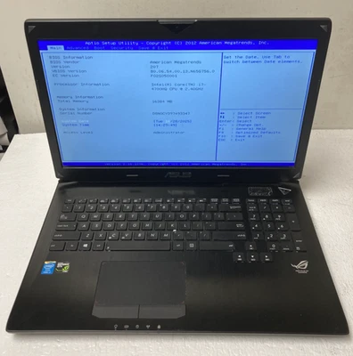 ASUS G750JX 17.3" Intel i7-4700HQ @2.40GHz 16GB RAM NO HDD For Parts - Image 1 of 4