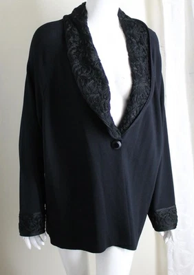 Impresionante Chaqueta Blazer Laura Ashley Mujer Talla 3X CREWEL INCREÍBLE TRABAJO ARTESANAL Cuello Foto 1 de 4