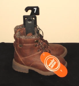 NUEVAS Botas Suéter Tejido Imitación Cuero Wonder Nation con Cremallera Niñas Pequeñas Talla 7 - Imagen 1 de 7