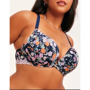 ADORE ME Alexis Floral Blue Plus Countour Plunge Front Closure - Bild 1 von 7