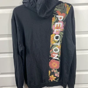 Sudadera con Capucha Pelotón Cremallera Hibisco Floral Diseño Hawaiano Grande Negra Unisex - Imagen 1 de 7