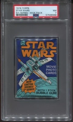 1978 TOPPS STAR WARS - ORANGE 5TH SERIES - WAX PACK - PSA 7 NM - NEW HOLDER!! - Image 1 of 2