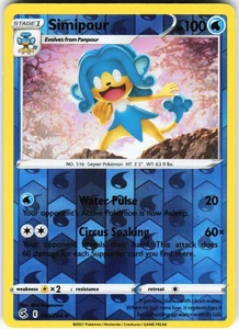 Simipour 069/264 Pokemon SWSH08: Fusion Strike Reverse Holo Uncommon LP - Picture 1 of 2