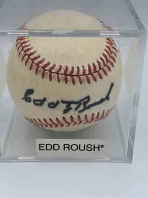 EDD ROUSH SIGNED BASEBALL HOF 1962 2X NL BATTING CHAMPION 1919 WS CHAMPION!! PSA - Image 1 of 2