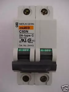 Interruptor de 2 amperios Square D Multi 9 C60N Merlin Gerin tipo C se envía el mismo día - Imagen 1 de 1