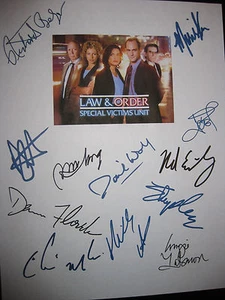Guión de TV firmado por Law & Order SVU X12 reimpresión de Mariska Hargitay Christopher Meloni - Imagen 1 de 1