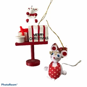 Adornos de árbol de ratón decoración navideña manto destacado - Imagen 1 de 3