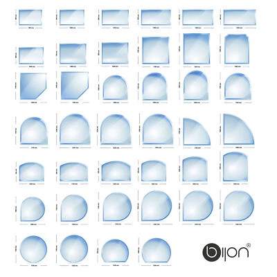 BIJON® Kaminofen Glasplatte Funkenschutz Kaminplatte Glas Ofen Platte Bodenplatte Kamin