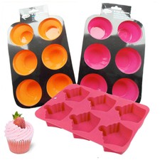 6 vassoio stampo muffin in silicone tazza torta cupcake teglia antiaderente stampo stompo stoffa stoffa stoffa