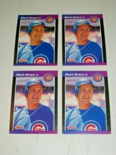 1989 Donruss set of 4 Variants *Denotes* INC #255 Mark Grace Chicago Cubs