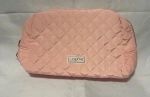 Lancome Cosmetic Bag Pink 7" x 5" x 2" Rose Gold Zipper Accordion Bottom NEW GWP - Picture 1 of 9