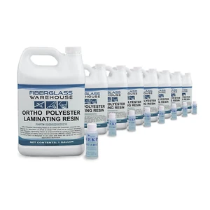 Ortho Polyester Laminating Resin- 8 Gallon Kit with MEKP Catalyst- Marine Grade - Picture 1 of 6