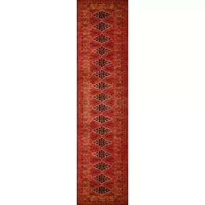 Handmade Runner Wool Rug Royal Red 2.5x10 Feet Luxury Hand Knotted Indian Art - Picture 1 of 5