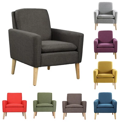 Accent ArmChairs Single Sofa Upholstered Fabric Arm Chair Living Room Furniture - Image 1 of 4