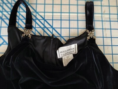 Vestido Molly Mallory Evenings Petite Back Terciopelo Talla 14 Correas Cremallera Trasera Foto 1 de 4