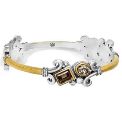 NWTag Brighton LIONESS Lion's Eye Gold Silver Crystal Bangle Bracelet MSRP $88 - Image 1 of 2