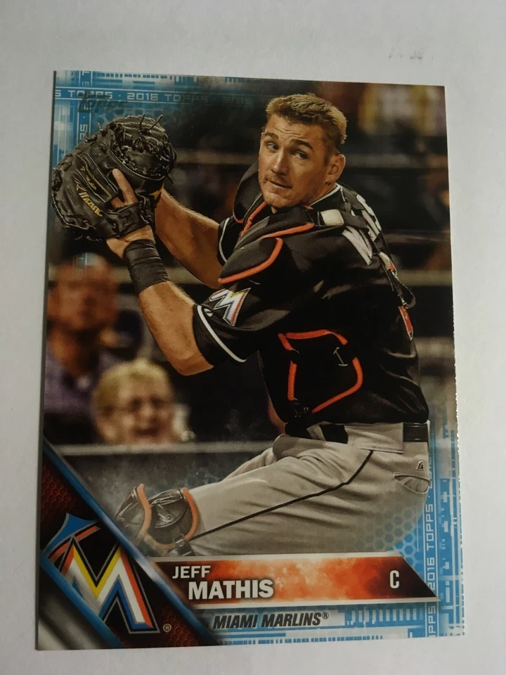 2016 Topps Mini Blue Parallel Jeff Mathis Marlins 378 #'d /10 Rare Low S&H - Image 1 of 1
