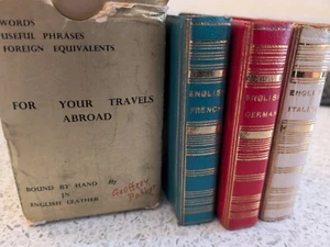 Midget Dictionaries Books Miniature Language English Leather Geoffrey Parker - Picture 1 of 15