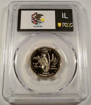 2003-S 25c CLAD PCGS PR70DCAM ILLINOIS QUARTER PROOF DEEP CAMEO PR 70 DC - Image 1 of 3