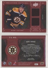 2009-10 Upper Deck Artifacts Treasured Swatches Red /5 Marc Savard #TS-MS