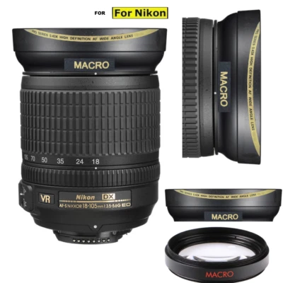 Wide Angle Macro Lens for Nikon AF-S DX NIKKOR 18-105mm f/3.5-5.6G ED VR Lens - Image 1 of 4