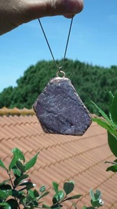 Collar de rubí crudo / cobre electroformado / cristal de rubí - Imagen 1 de 9