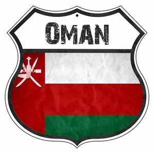 Letrero metálico de aluminio de la cueva del hombre escudo de carretera de la novedad de la bandera del país de Omán - Imagen 1 de 1