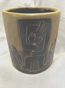 Tazza artigianale Mara Mexico Kokopelli design cactus flauto sud-ovest 16 oz - Foto 1 di 7