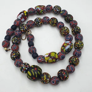 Collar Vintage Estilo Veneciano Aventurina y Ojos Cuentas de Vidrio - Imagen 1 de 17