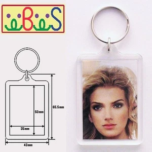 20x Blank Acrylic Keyrings 59x43mm Frame & 50x35mm Photo key ring plastic 92033 - Picture 1 of 3