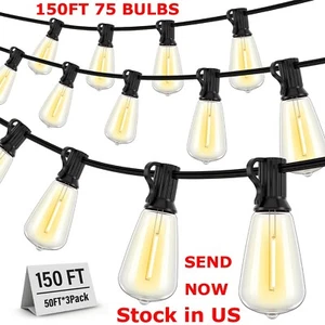 Outdoor Connectable Edison String Lights Waterproof,2700K Bright LED Patio Light - Picture 1 of 22