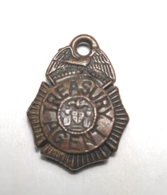 Старинный значок медали агента казначейства США брелок - Изображение 1 из 4