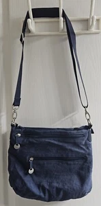 TRAVELON NYLON CROSSBODY SHOULDER BAG & DUSTBAG- NAVY BLUE-MANY COMPARTMENTS-EUC - Picture 1 of 10