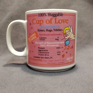 VTG Mug/Cup Cupid Kisses Hugs Russ Berrie #8029 "100% Huggable Cup of Love" Pink - Picture 1 of 7