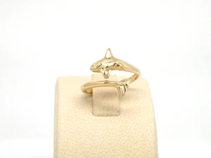 Authentischer Kabana 14k Gelbgold, kleiner Orca Ring verstellbar Neu - Bild 1 von 5