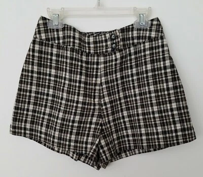 Pantalones Cortos a Cuadros Clothes Circuit Beige y Negro - Talla 3 Lino/Algodón - Excelente. Estado. Foto 1 de 2