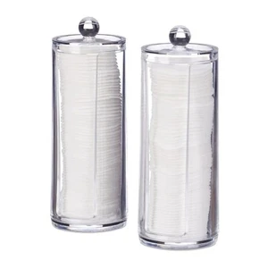 2Stk Acryl Wattepad-Spender Transparent Make up Organizer Ohrenstäbchen Box - Bild 1 von 6