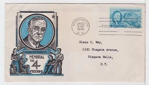 TurtlesTradingPost- Roosevelt Memorial 1946 FDC #933 Cachet Craft - Picture 1 of 1