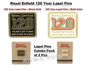 ROYAL ENFIELD MULTI COLOR & BLACK GOLD "120 YEAR LAPEL PINS " - Picture 1 of 11