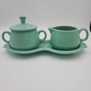 Fiesta Fiestaware Sea Mist Green 4 pc Set Creamer Lid Sugar Tray Homer Laughlin - Picture 1 of 14