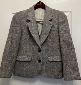 Vtg Harris Tweed Jacket Women Sz 6 Scottish Wool Lined Handwoven Blazer, - Picture 1 of 22